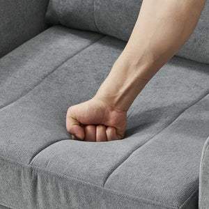 English Elm Upholstered Convertible Sleeper Sofa with 5-Position Recline, Pull-Out Bed, Deep Seat & Storage Pockets Grey N719P272689E