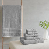 Clean Spaces Nurture Casual Sustainable Antimicrobial Bath Towel 6 Piece Set LCN73-0130 Grey