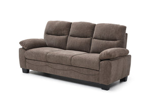 English Elm Summerton Plush Chenille Sofa with Pillow-Top Arms, Foam-Encased Coil Support, Removable Backrest Brown 31 L x 77 W x 15 H B078P349526