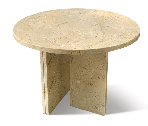 English Elm Glod Yellow Beige Natural Marble Coffee Table – Compact Round Design For Elegant Living Spaces W1696P262761