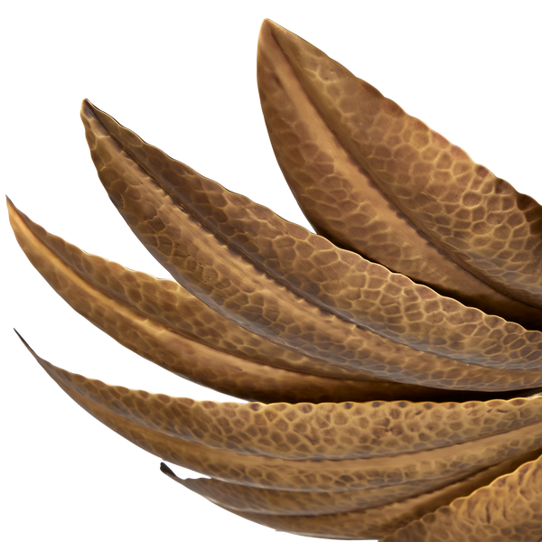 Alithea Semi-Flush Mount Light Fixture - Antique Brass Floral Design by Tom Caldwell for Elegant Spaces