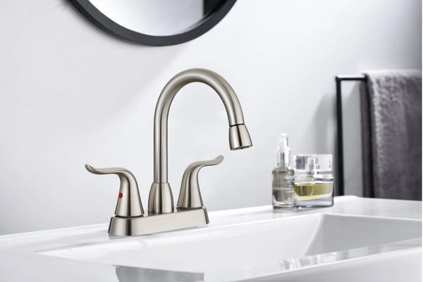 English Elm Bathroom Sink Faucet Dual Handle Widespread Design with Pop up Drain and Supply Lines B2724P501238
