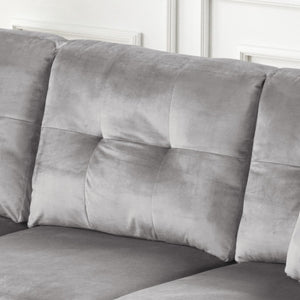 English Elm Sorrento Pvc Sectional Sofa with Led Base Lighting Usb Port and Nailhead Trim B2749P413232
