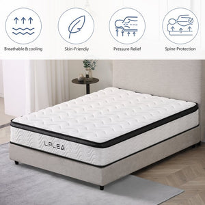 English Elm 12 Inch King Size Hybrid Mattress - Ultimate Comfort With Zoned Support & Gel Foam For Cool Sleep B347P405308