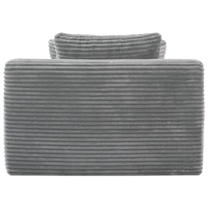 English Elm Full- Corduroy Chaise Lounge Sofa Bed 48.8" Deep Seating Modern Sleeper with Plush Pillows Grey N719P288545E
