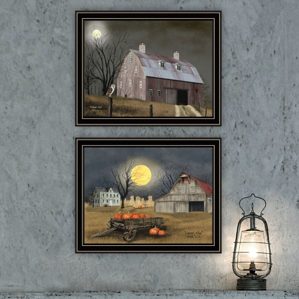 English Elm Trendy Decor 4u Autumn Moonlit Nights 2 Piece Black Framed Canvas Art Set B067P254088