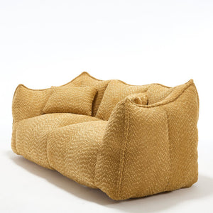English Elm Soft Plush Foam Beanbag Chair for Two People, Square Recliner Sofa With Superfiber Comfort Embrace Yellow W1996P252272