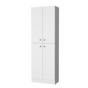 English Elm Cameron Pantry Cabinet for Modern Kitchens with 4 Doors, 5 Hidden Shelves, Elegant Space-Saving Design White 42.92 L x 28.75 W x 5.12 H B128P189934