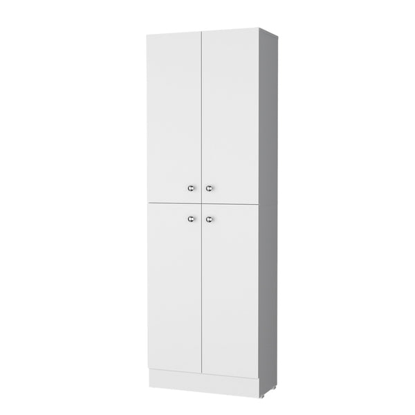 English Elm Cameron Pantry Cabinet for Modern Kitchens with 4 Doors, 5 Hidden Shelves, Elegant Space-Saving Design White 42.92 L x 28.75 W x 5.12 H B128P189934