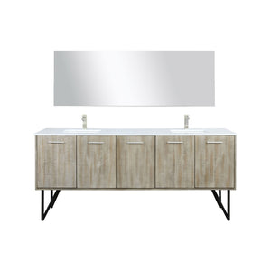 English Elm Rustic Acacia Double Bath Vanity With Cultured Marble Top, Brushed Nickel Faucet & 70" Mirror B2731S01790-GIGA