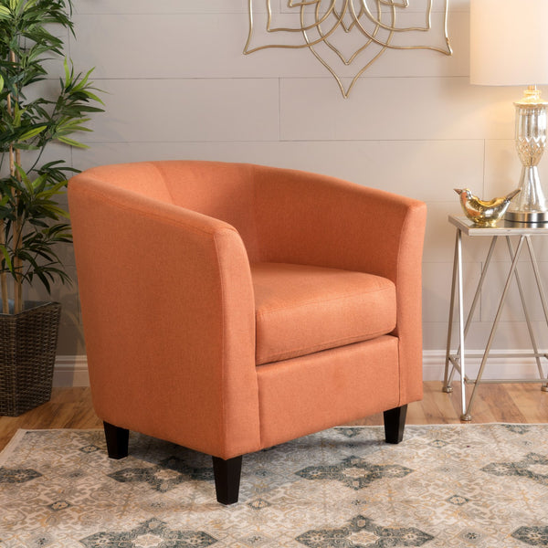 English Elm Christopher Knight Home® - PLAZA Club Chair with Plush Upholstery and Mid-Century Profile — Cozy, Stylish Accent Seat for Living Rooms Orange 31 L x 29.25 W x 26.25 H 46619.00FORG