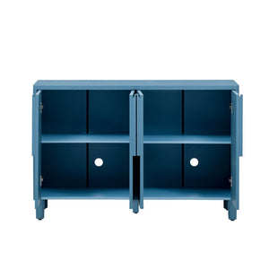 English Elm Trexm Ash Veneer Sideboard with Flush Arc Handles and Adjustable Shelves for Dining Areas N715P264916M