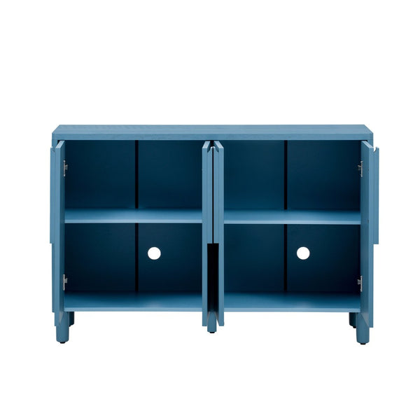 English Elm Trexm Ash Veneer Sideboard with Flush Arc Handles and Adjustable Shelves for Dining Areas N715P264916M