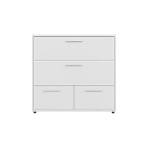 English Elm Lapwai Sleek White Drawer Chest — Engineered Wood, Space-Saving 3-Drawer Storage for Bedroom (37"x23") B092P315588