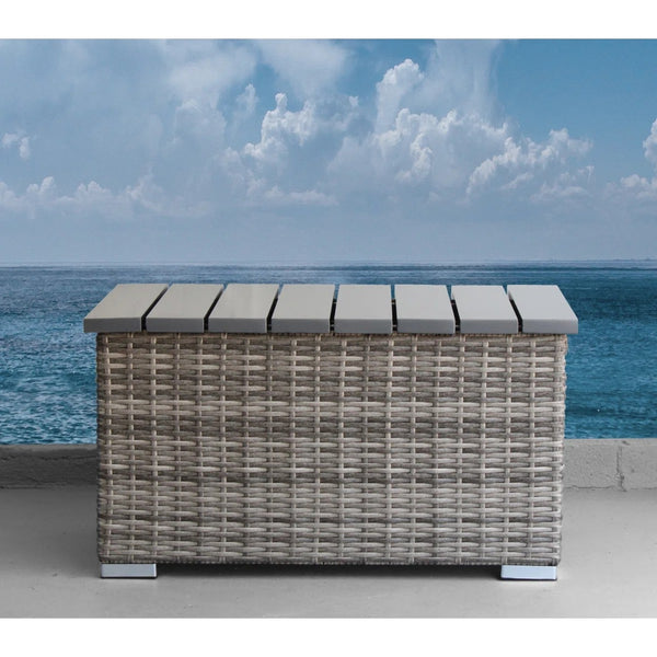 English Elm 4-Person Curved-Arm Wicker Outdoor Sectional Set With Plush Cushions For Stylish Alfresco Lounging B120S00259