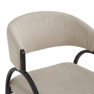English Elm 25'' Counter Stools Set of 2 Upholstered Fabric Seats Black Metal Frame Kitchen Island N780P369956B