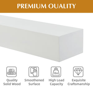 English Elm 60'' Paulownia Wood Floating Mantel Shelf Farmhouse Rustic Wall Display 70 Lb W2640P454232