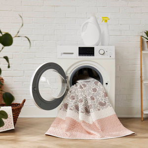 English Elm 6 Madison Park Dawn Cotton Percale Reversible Quilt Set with Paisley Pintuck Lace Trim King/Cal King Blush 17.72 L x 22.83 W x 8.66 H B035129024