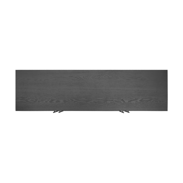 English Elm Christopher Knight Home® - Modern Sideboard 59" Black Storage Cabinet With 4 Doors, Metal Handles - Scandinavian Style Elegance N780P352310B