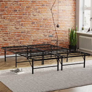 English Elm Bedroom Metal Mattress Foundation Bed Frame Full Size Durable Support Under-Bed Storage Easy Assembly Black 37 L x 27 W x 6 H B011P207119