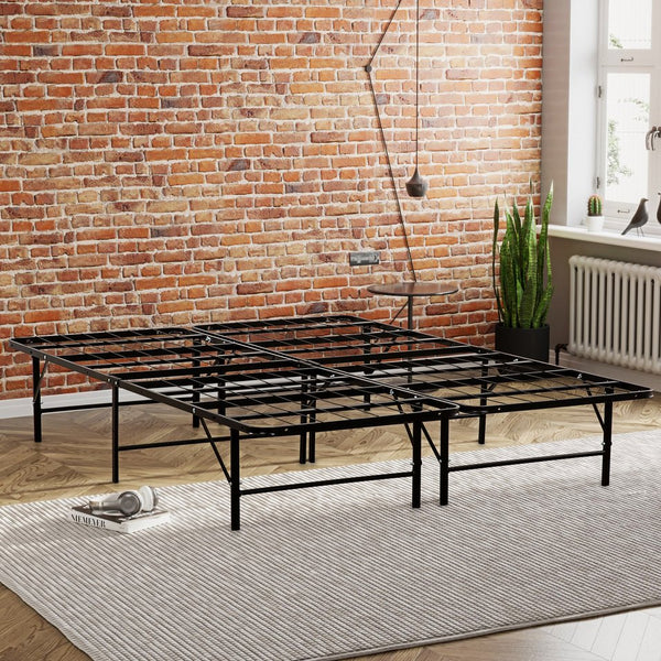 English Elm Bedroom Metal Mattress Foundation Bed Frame Full Size Durable Support Under-Bed Storage Easy Assembly Black 37 L x 27 W x 6 H B011P207119