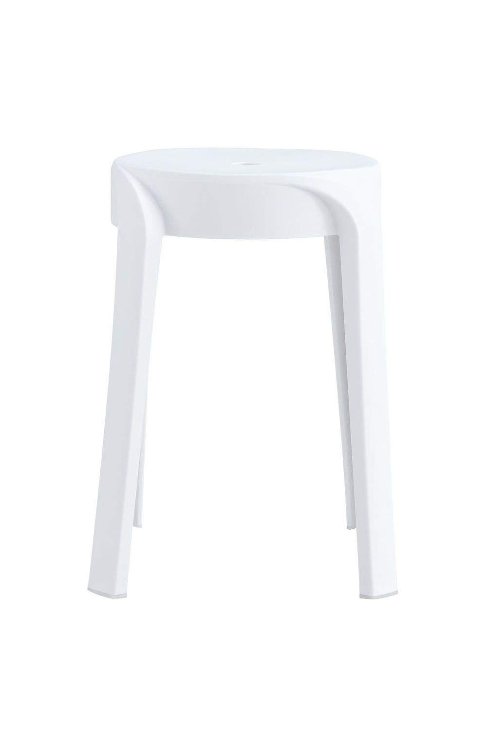 English Elm 6 Stackable Classroom Stools Set of Six Durable Plastic Nesting Seats 16.9" Height Anti-Slip Design, Indoor Outdoor Flexible Seating White W370P197236