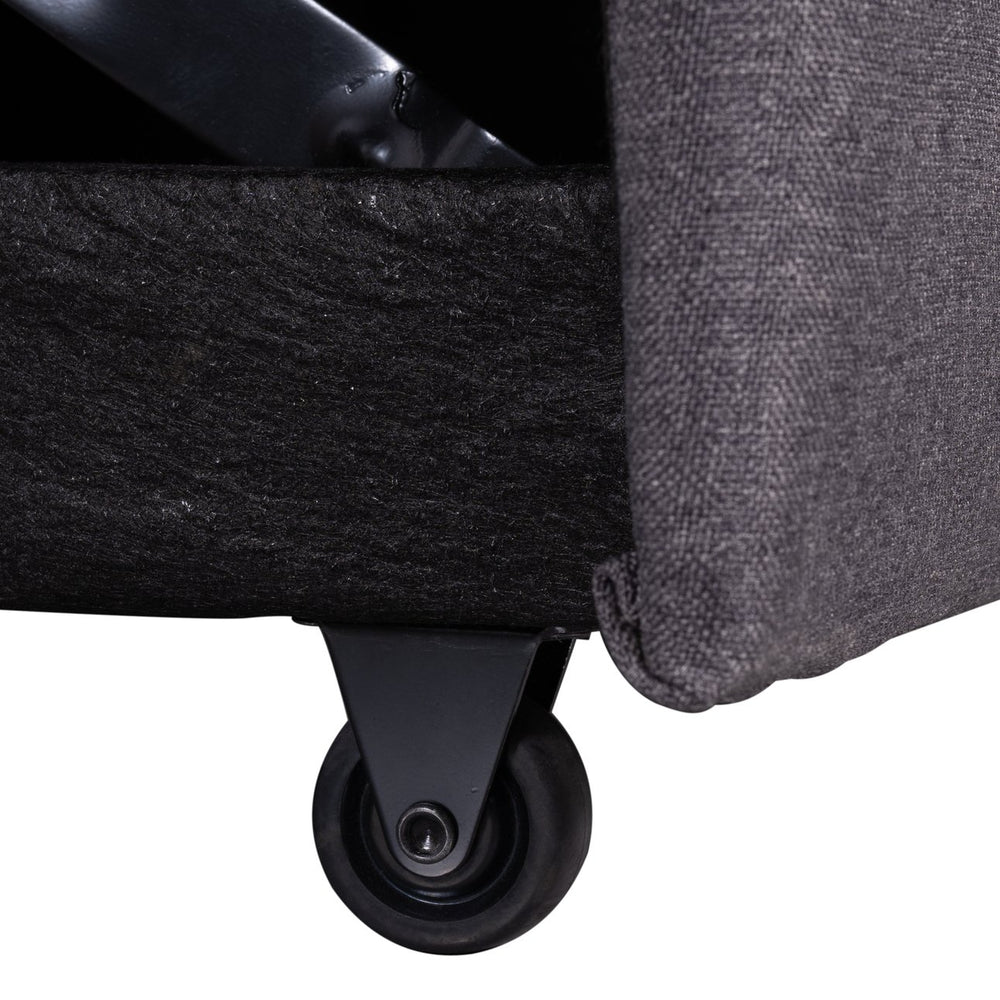 English Elm U_STYLE 87.44" Upholstery Sleeper Sectional Sofa Grey with Twin Fold-Out Bed, Storage & 2 Cushions WY000321AAE