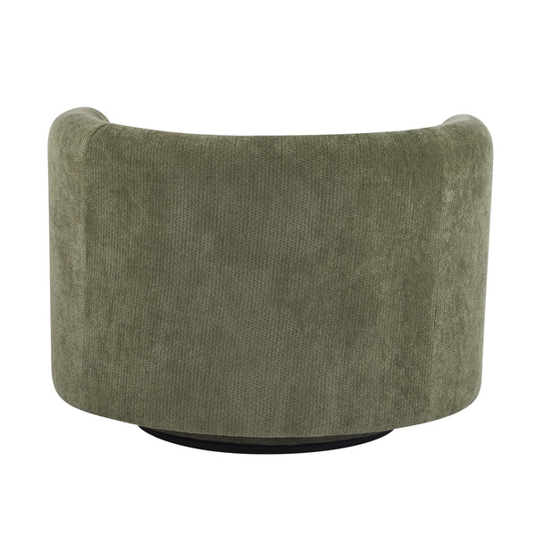 English Elm Christopher Knight Home® - Swivel Contemporary Accent Armchair with Lumbar Pillow, 360° Rotation, Metal Base Durability Green 37.75 L x 33.75 W x 26.5 H N776P368491G