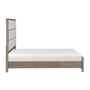 English Elm Contemporary Glam Queen Platform Bed Faux Leather Diamond Stitching Led Headboard B011S02230