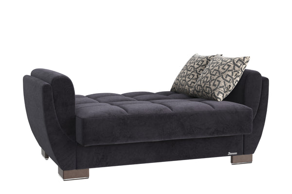 English Elm PrimeNest NimbusFlow Collection Upholstered Convertible Loveseat with Storage, Sleeper, Chenille Comfort Black B030P281732