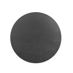 English Elm Layla Round Coffee Table with Slatted Conical Base, Wood Grain Finish, 35.4" Top for Stylish Living Room Decor Black B365P398087