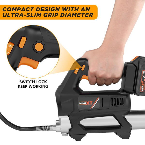 English Elm Heavy Duty Cordless Grease Gun 20v with 6 Speed Modes Led Light and 40 Inch Hose T3177P305047