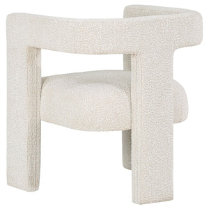 English Elm Verda Boucle Accent Chair Sculptural Curved Back Three Leg Base for Modern Interiors B062P451677