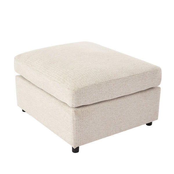 English Elm 86.6" Sectional Sofa Modular U-Shape Convertible Sofa Bed with Movable Ottoman, USB Ports & Chenille Comfort Beige N719S002130A