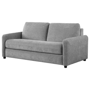 English Elm Welker Grey Upholstered Sleeper Sofa with Memory Foam Queen Mattress, Modern Convertible Sofa for Guests, Family Rooms B062P375528