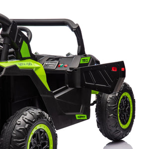 English Elm 24v Two Seat Kids Electric Utv with Parental Remote Suspension Off Road Ride On Green W1578P184798