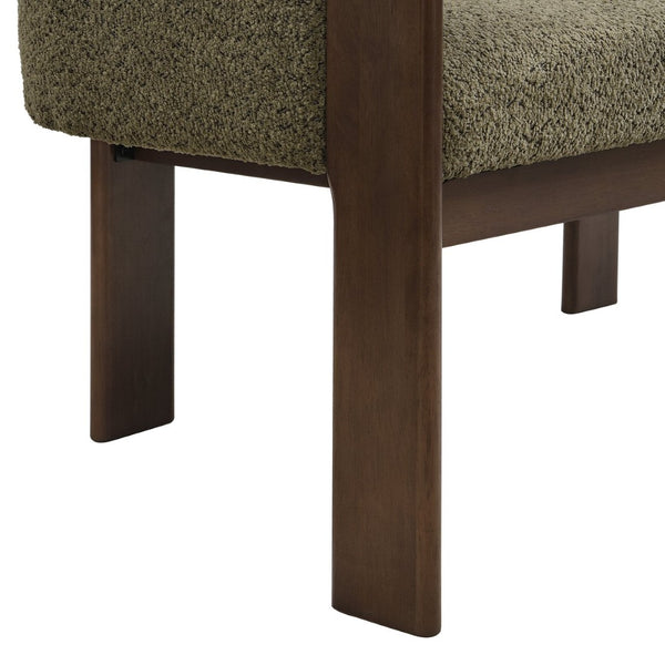 English Elm 48.5" Compact Track Arm Loveseat Rubberwood Frame Polyester Upholstery Studio Sofa Green,Walnut N771P384798L