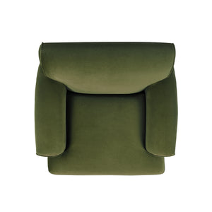 English Elm Jennifer Taylor Home - Alana 38" Lawson Accent Chair With Metal Casters - Olive Green Performance Velvet For Ultimate Comfort B2719P238306