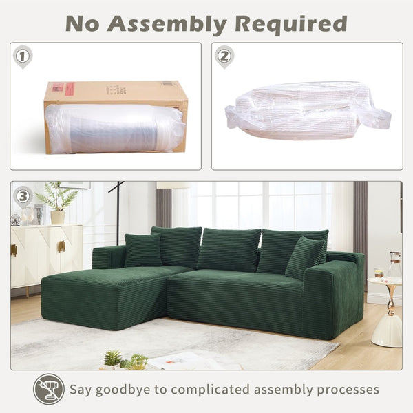English Elm Modular Cloud Sectional with Oversized Chaise Memory Foam Fill Casual Living Room Sofa W3224S00009