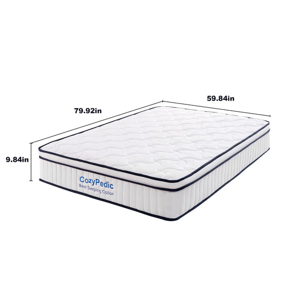 English Elm 12 Inch Queen Hybrid Mattress Memory Foam Pocket Springs Medium Firm Cooling W2699P399180