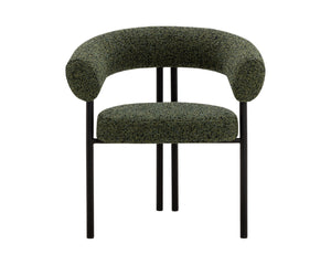Sunpan ONIVA Dining Armchair – Modern Black Upholstered Comfort with Stylish Curves for Any Space 112264