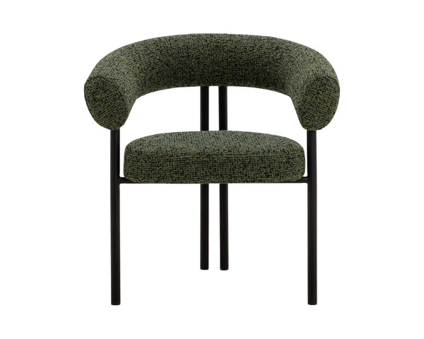 Sunpan ONIVA Dining Armchair – Modern Black Upholstered Comfort with Stylish Curves for Any Space 112264