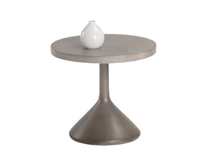 Sunpan Adonis Concrete End Table - Modern Brutalist Design, Unique Grey Finish for Indoor & Outdoor Use