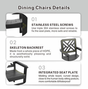 English Elm 5 Piece Hdpe Outdoor Dining Set For 4 - Elegant, Weather-Resistant Table & Chairs For Any Space W2681S00004