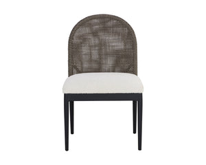 Sunpan Calandri Dining Chairs Set of 2 - Stylish Outdoor Seating with Moisture-Repellent Performance Fabric Black / Louis Cream