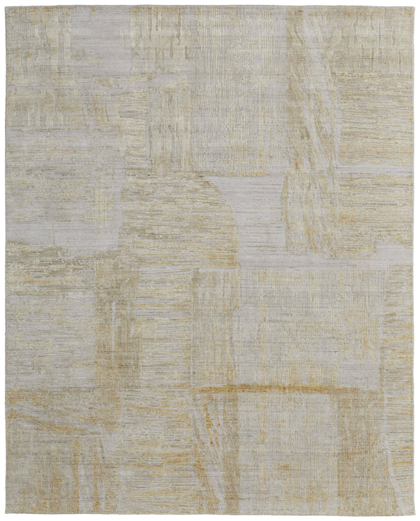 Feizy Rugs Eas69ftf Eastfield Modern Abstract Hand-loomed Viscose And Wool Rug - Artisanal Style For Any Space Yellow,Ivory,Gold Viscose,Wool Eas69ftfgldivyj00