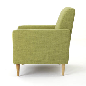English Elm Christopher Knight Home® - CLUB Modern Fabric Club Chair with Plush Polyester Upholstery and Rubber Wood Legs for Living Room Comfort Green 31.5 L x 28.5 W x 18.75 H 61237.00MGRN
