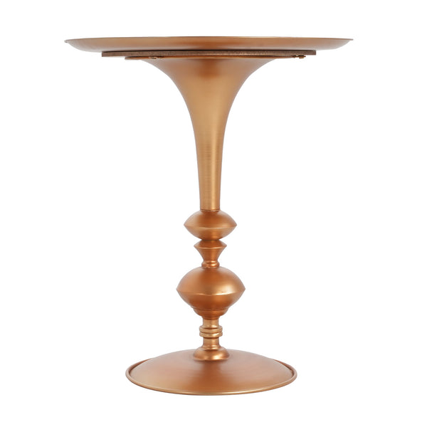 English Elm Christopher Knight Home® - Small Round Gold End Table with Antique Finish, Handcrafted Iron Art Deco Accent, 29.3" Tall N772P301511G