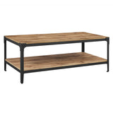 46" Angle Iron Rustic Metal and Wood Coffee Table  Barn Wood, Barnwood C46AICTBW Walker Edison