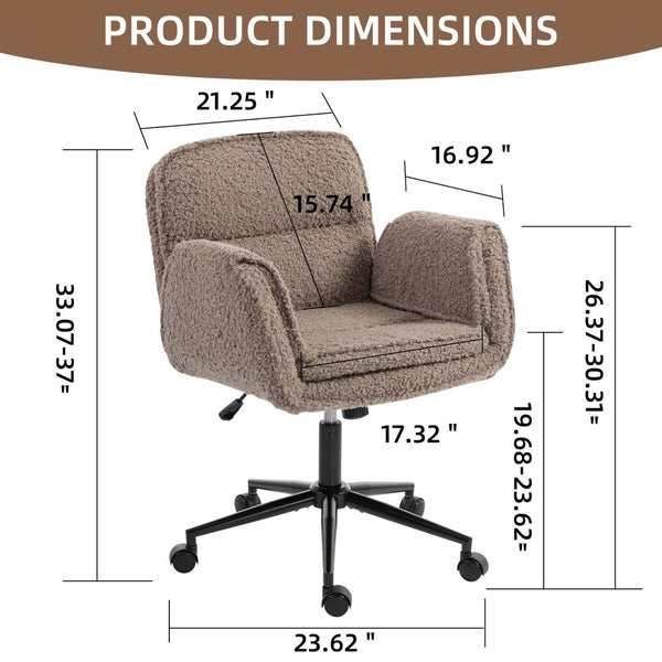 English Elm Stylish Barrel Swivel Accent Chair Upholstered Seat with Storage for Vanity or Dining W3248P424652